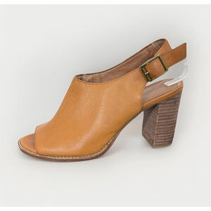 Madewell The Cary Slingback Sandal Brown Women’s Sz. 8 Leather Boho Stacked Heel